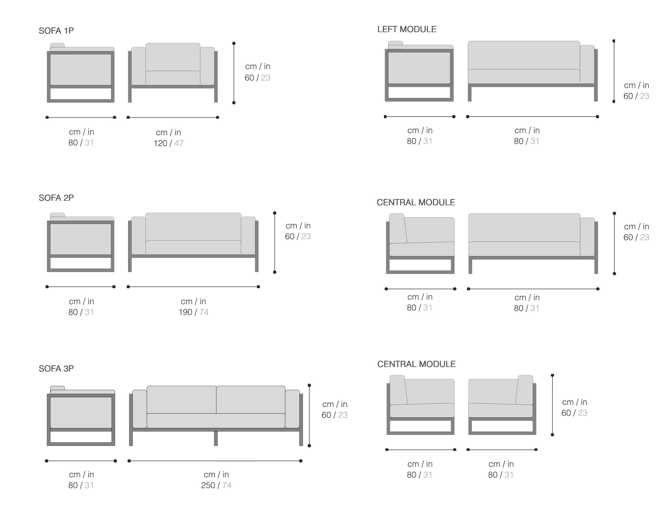 Sachi spikes sofa technic